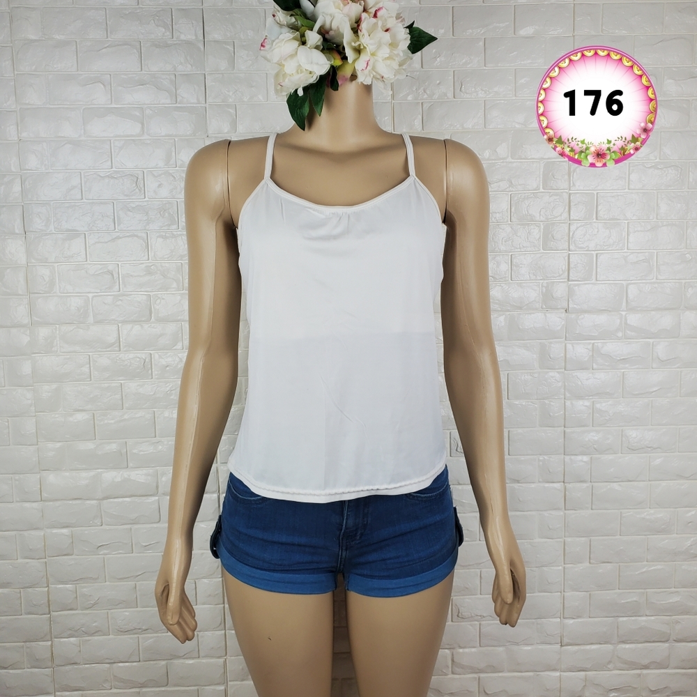 Medium Off White Cami Top – Soft Minimal Basic Sleeveless Everyday Layering Top
